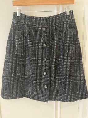 Dolce & Gabbana Black & White Plaid A-Line Skirt